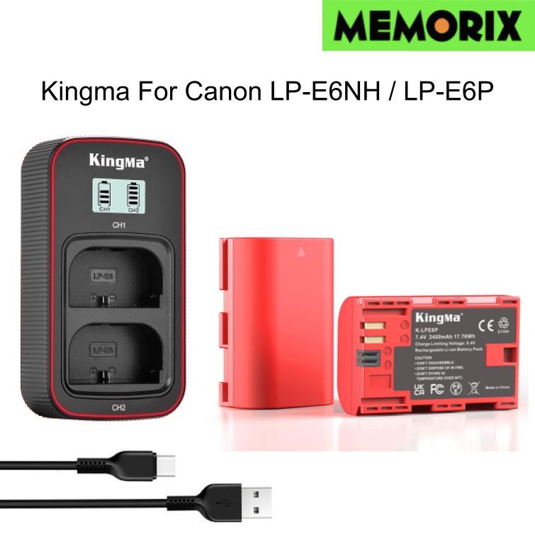 KingMa For Canon LP-E6NH(2000 /2250 /2400mAh ), LP-E6P(2400mAh) Rechargable Battery /LCD Dual USB ch