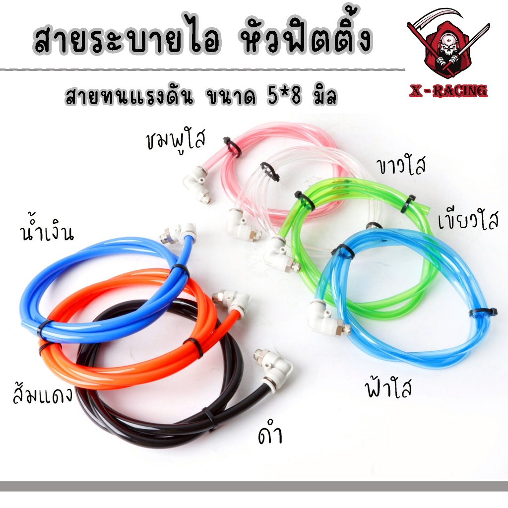 สายระบายไอพร้อมหัวฟิตติ้ง1ตัว ยาว1เมตร ใส่รถHONDA/YAMAHA สายระบายไอ