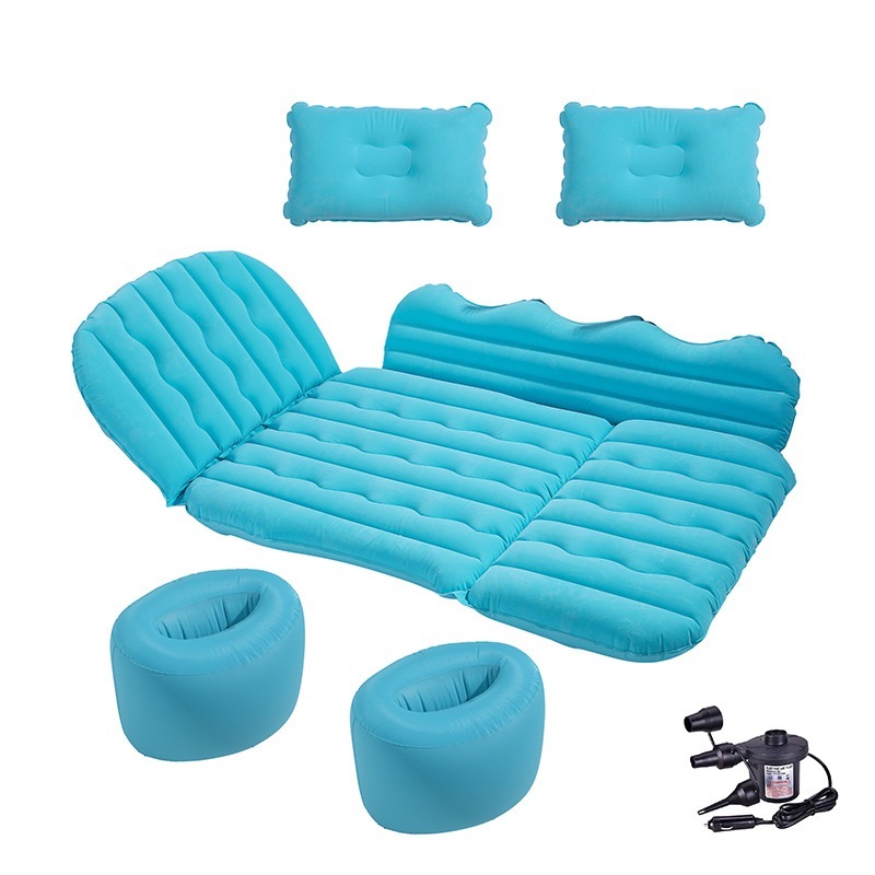 【อุปกรณ์ครบชุด】ที่นอนเป่าลมในรถยนต์สำหรับสองที่นั่ง ที่นอนเบาะรถยนต์ พร้อมเครื่องสูบลมไฟฟ้า หมอนเป่าลม 2 ใบ แผ่นป้อ - รูปที่ 4