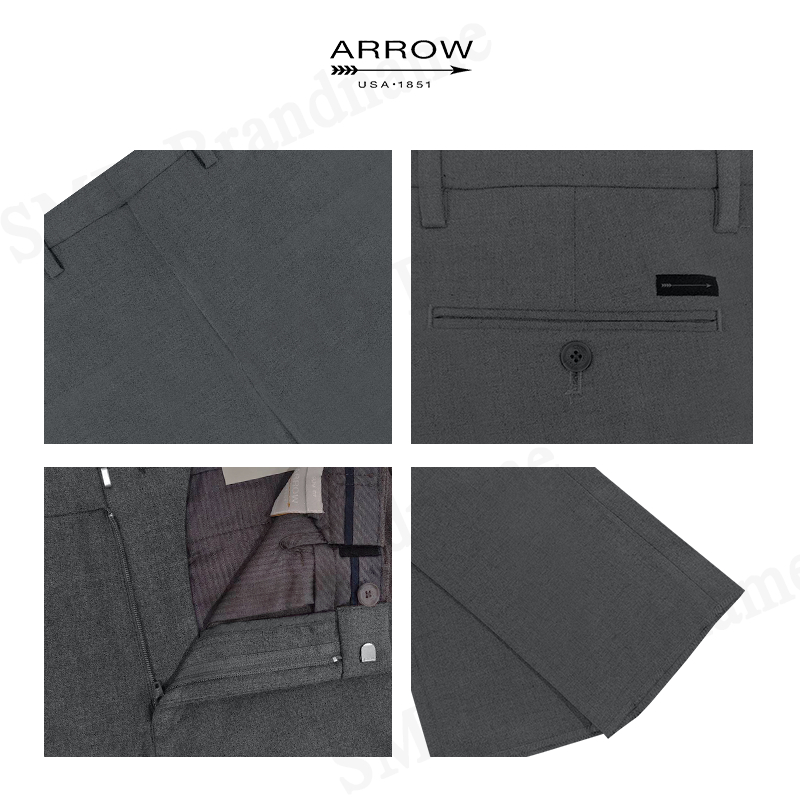 Arrow กางเกงสแล็คผู้ชาย ขายาว ทำงาน รุ่น Easy Move Slim Fit (Dark Grey) Code: MEBS706S2BSDG