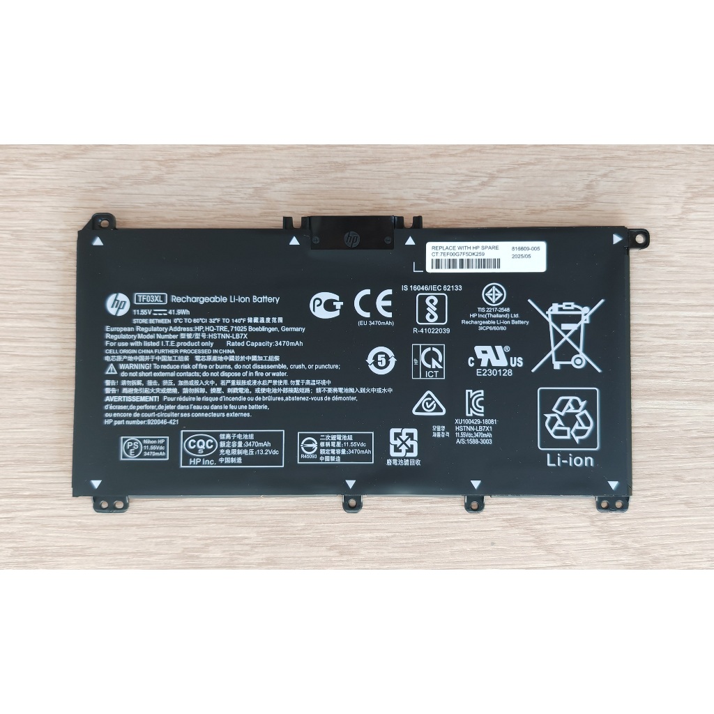 ✨ แบตเตอรี่ แบตเตอรี่โน็ตบุค For HP TF03XL HP Pavilion 15-DB0155AU 15-CC050WM 15-CC563ST 15-DB0155AU