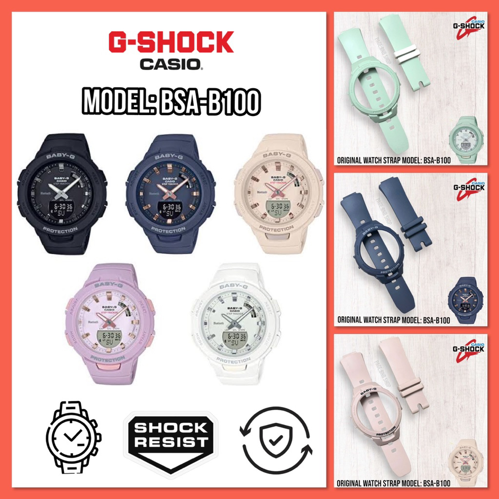 (แถมไขควง‼️)สายนาฬิกา BABY-G รุ่น BSA-b100 ของแท้100%