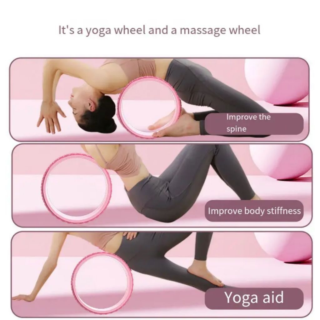 1แถม1 วงล้อโยคะแถมห่วงยางเลข 8 วงล้อเล่นโยคะ อุปกรณ์โยคะ ลูกกลิ้งนวด ยืดกระดูกสันหลัง เอว ยืดกล้ามเนื้อ - รูปที่ 7