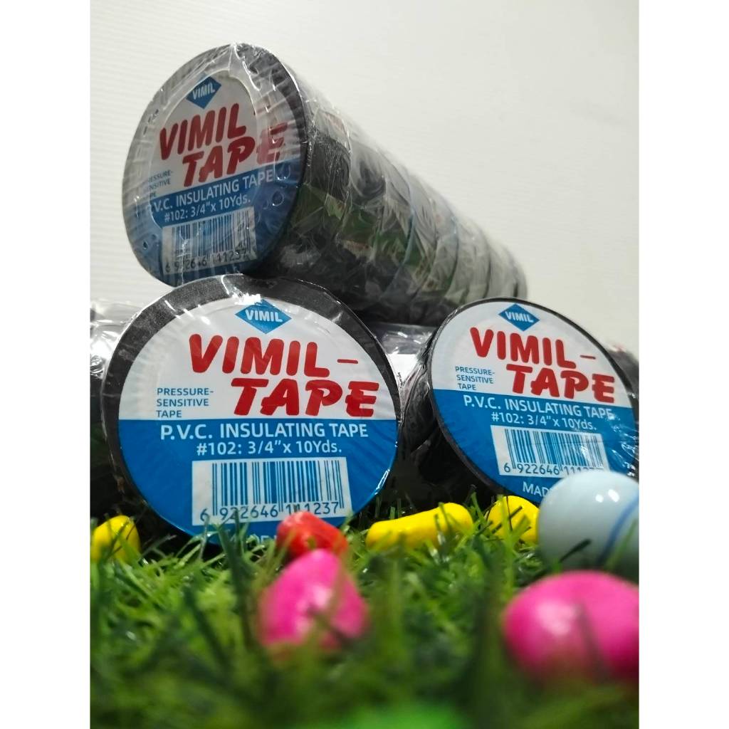 เทปพันสายไฟ VIMIL TAPE รุ่น 102 ขนาด 3/4" x 10 หลา PVC Insulating Tape 10ม้วน/แถว