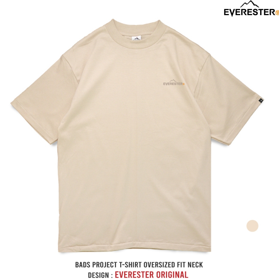 EVERESTER เสื้อยืด คอฟิต Heavy Cotton Original เสื้อผู้ชาย Oversize สีดำ เบจ ONF