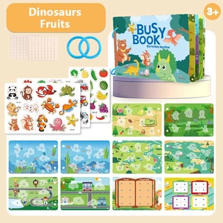 NIKO สมุดสติกเกอร์ไม้ | สมุดยุ่งๆ Busy Book | ของเล่น Montessori | ของขวัญเด็กเล็ก 2-5 ขว