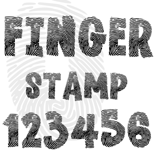 ตัวรีดติดเสื้อ Finger Stamp อักษร 0-9 และ อักษร A-Z สีดำ F.71 ฟอนต์ลายนิ้วมือ รีดติดทุกเนื้อผ้า