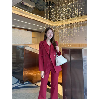 22000 Premium setsuit 3 ชิ้นสูท + เสื้อทรง vest กางเกงผ้าลายริ้ว