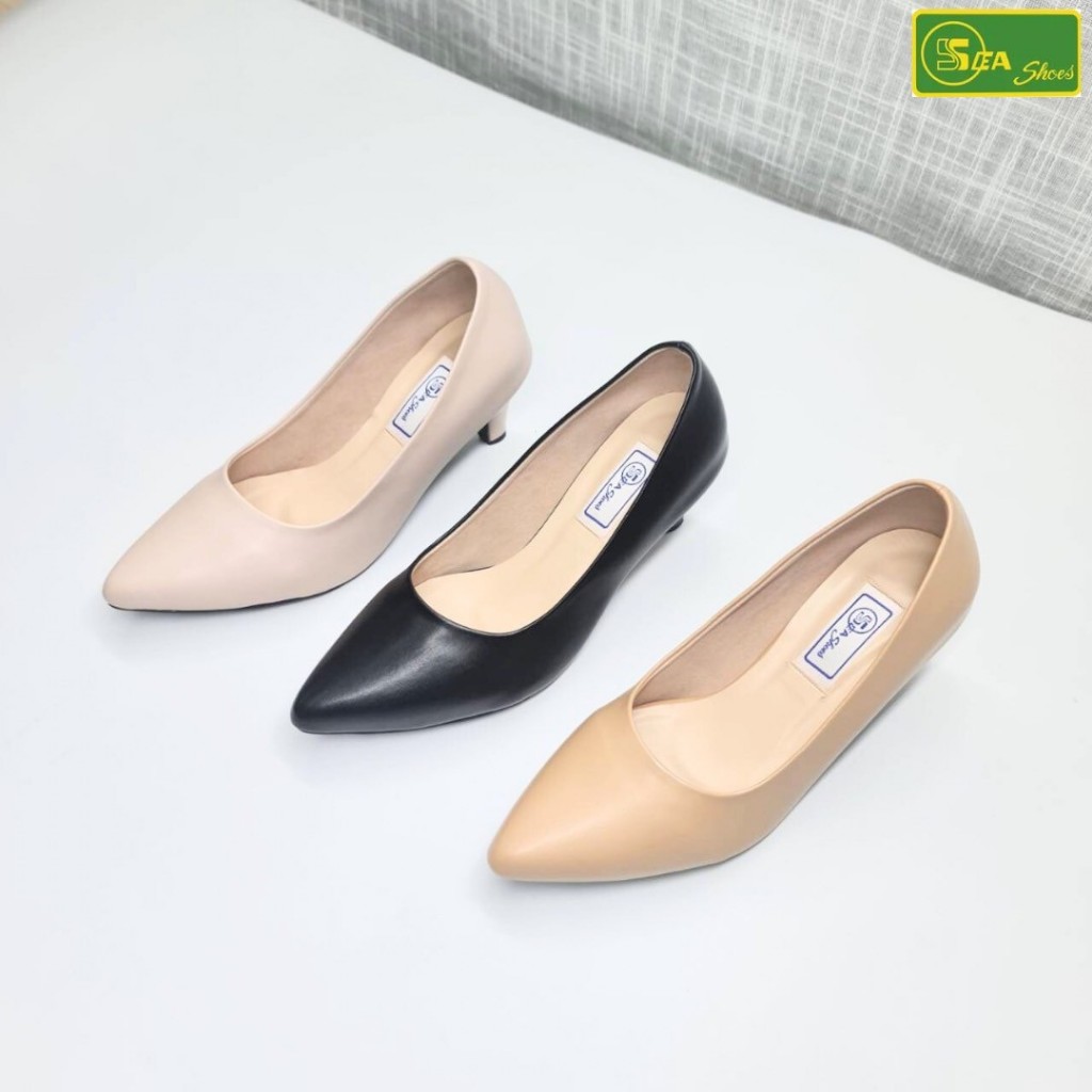 SEA Shoes(ซีชูส์) 9755-014 รองเท้าคัทชูส้นสูง ใส่ทำงาน แฟชั่นใส่ทำงาน