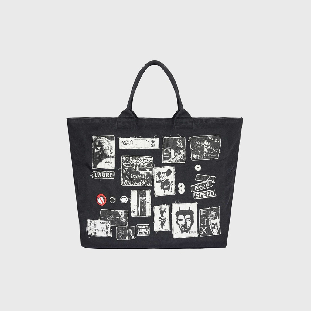 FUXURY 'SPEED' PIN FADED TOTE BAG
