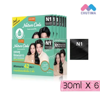 (กล่อง x6) โลแลน เนเจอร์ โค้ด แชมพูปิดผมขาว Lolane Nature Code Grey Coverage Color Shampoo 30 ml.x6