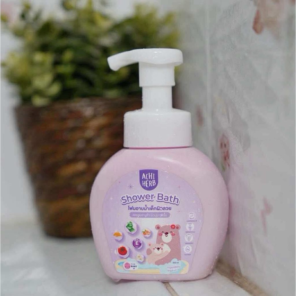 มูสฟองโฟมอาบน้ำมะเขือเทสขมิ้นเด็กACHI HERB