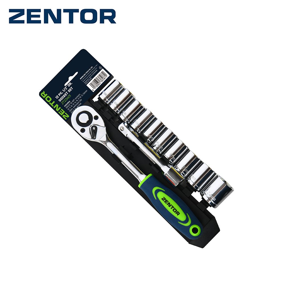 Zentor ชุดประแจบ๊อกซ์ หัวบ๊อกซ์ ขนาด 1/2 นิ้ว เหล็กกล้าเกรดพรีเมียม แข็งแรง ทนทาน Ratchet Socket