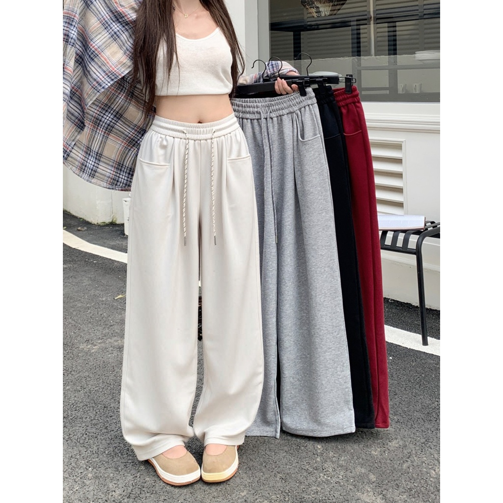 กางเกงลำลอง กางเกงวอร์มขาปล่อย 7สี สไตล์ออลแมทช์ ขากว้าง ทรงหลวม สไตล์เกาหลี #11242