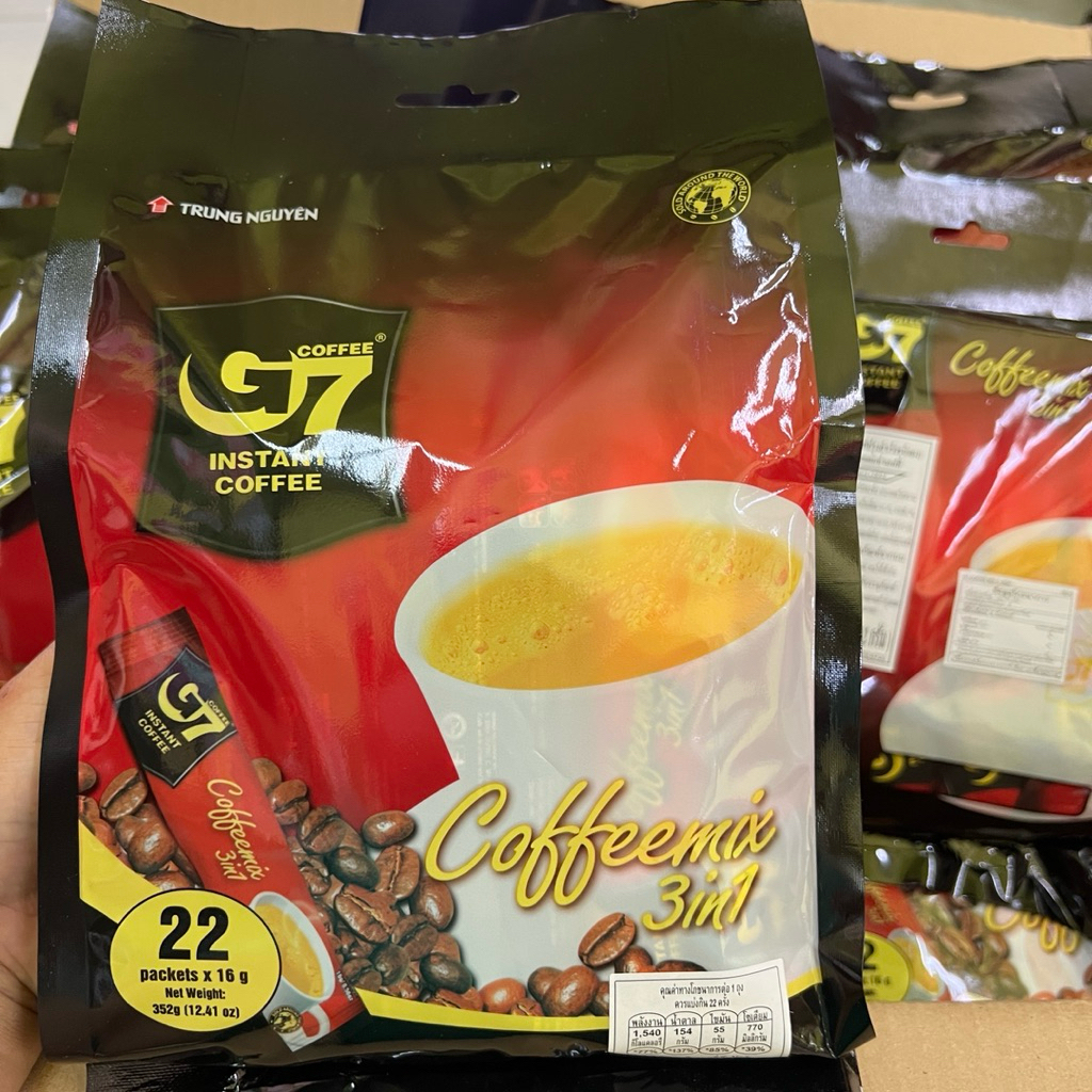 5 ห่อ สุดคุ้ม กาแฟ เวียดนาม จีเจ็ด ของแท้ หอม คอกาแฟแท้ๆ G7 trung nguyen original 3in1 coffee 22sach