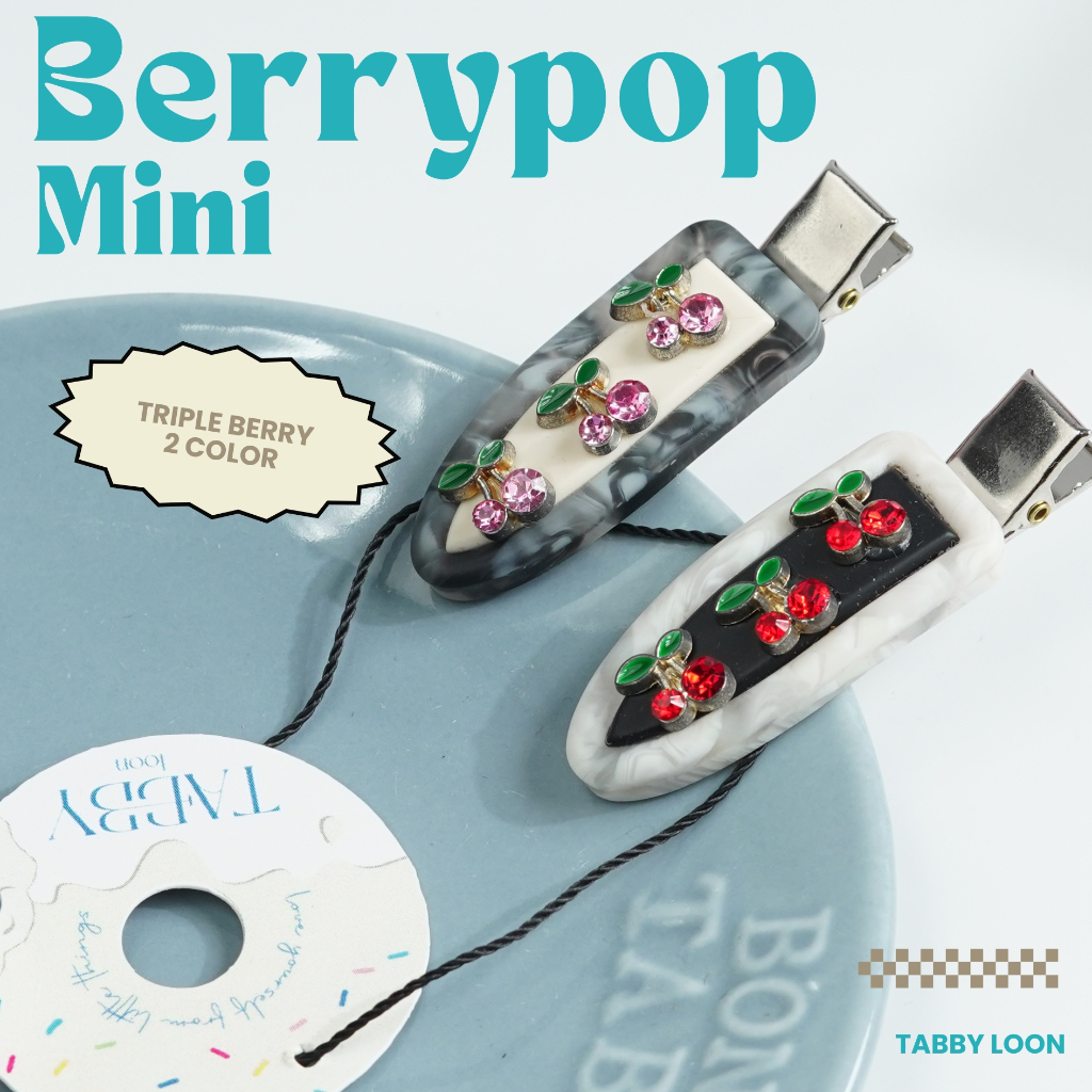 Tabby Loon Berry Pop Mini Hair Claw กิ๊บหนีบผมเล็ก กิ๊บจิ๋วติดหน้าม้า