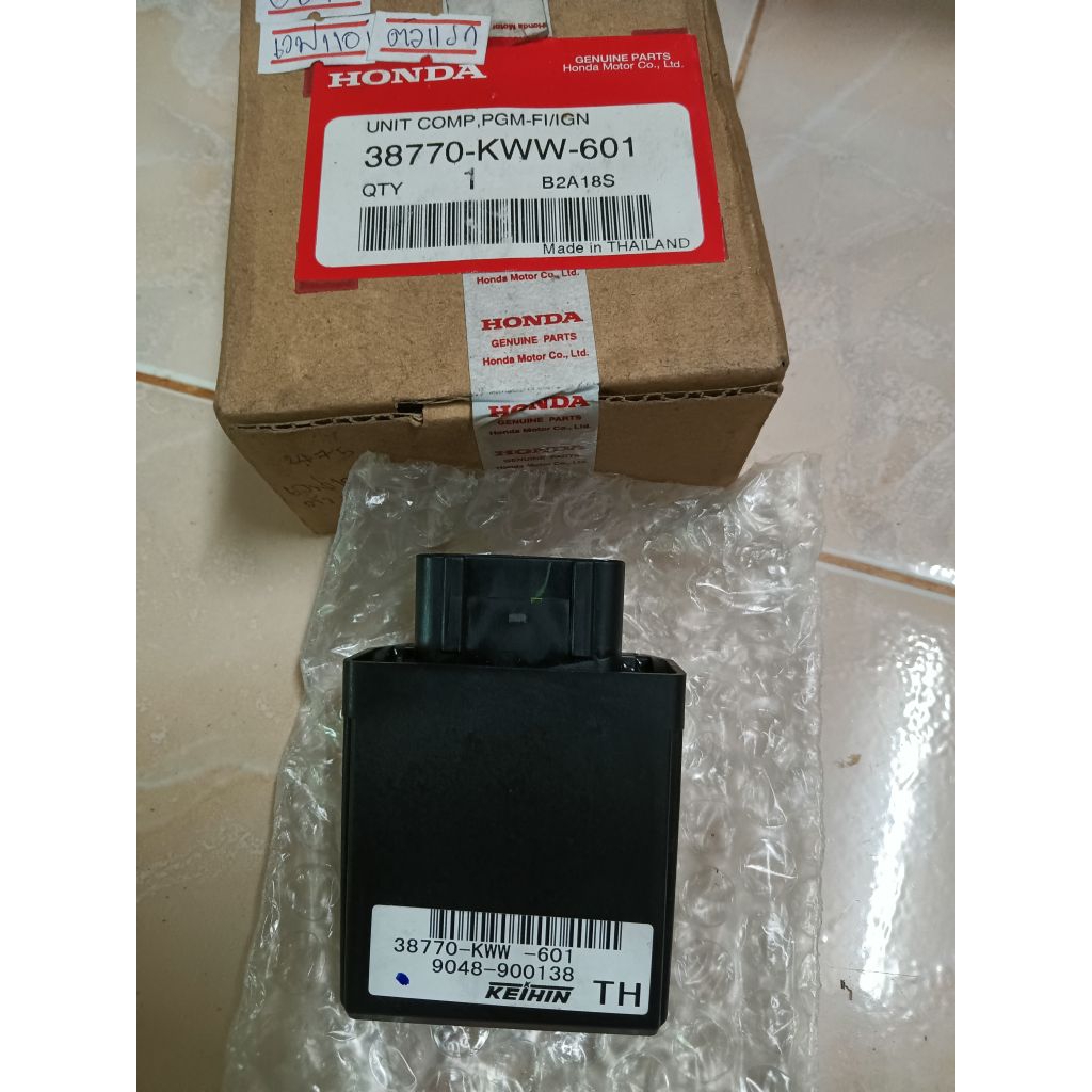 กล่องECU กล่องควบคุมรถหัวฉีด cdi แท้เบิกศูนย์ HONDA WAVE110i ปี 2009 รหัสแท้ 38770-KWW-601 กล่องไฟ