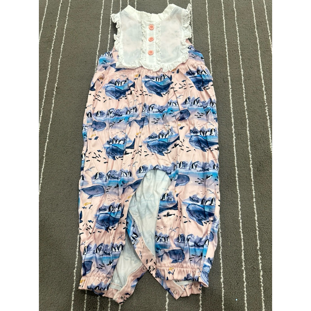 Tiny whale สีชมพู ลายปลาวาฬ (18-24M)