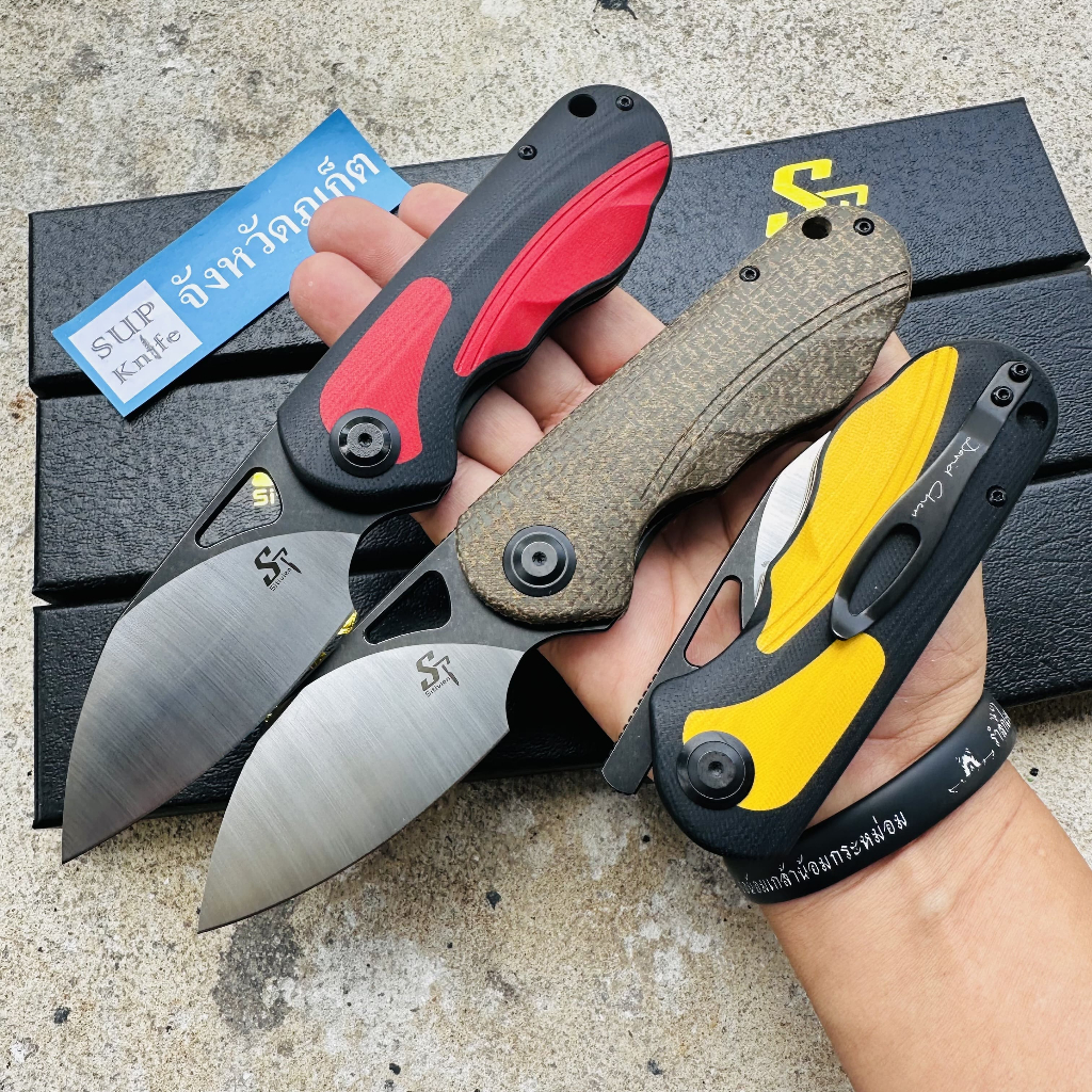 มีดพับ Sitivien รุ่นST156 ใบมีดเหล็ก 14C28N ด้ามจับ G10/micarta สำหรับการตั้งแคมป์กลางแจ้งแบบ EDC