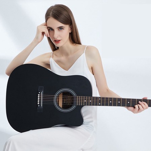 กีต้าร์โปร่ง 38 นิ้ว Acoustic Guitar ทำจากไม้ เสียงดี เฟสต่ำ ลูกบิดเหล็กโครเมี่ยม อย่างดี กีต้าร์ สตริงได้รับการปรับแล้ว - รูปที่ 6