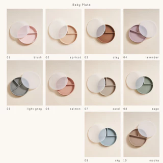 Lala bebe ลาล่าเบเบ้ | Baby Plate จานซิลิโคนสำหรับเด็กก้นดูด 3ช่อง (พร้อมฝาปิด) ดูดแน่นมาก ขนาด19cm.