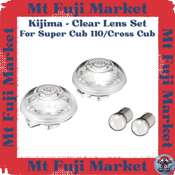 Kijima 217-4449 Clear Turn Signal Lens Set Mimic Bulb Type for Honda Super Cub 110 / Pro / Cross Cub