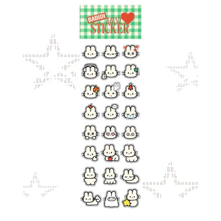 (Mini Sticker) CHUBBY BUNNY / สติกเกอร์ลายกระต่าย ขนาด 5.2x14.7 cm