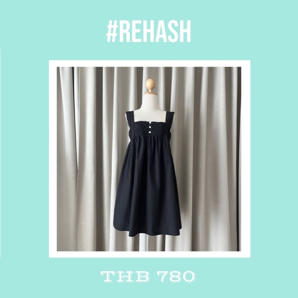 The Editor's Market - ส่งต่อ Debrea Pin Tuck Dress สีดำ ไซส์ M ชุดเรียบๆแต่เก๋ หยิบใช้งานง่าย ชุดใช้