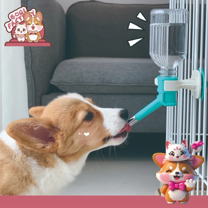 Boqi factory Pet Water Feeder ที่ให้น้ำแบบแขวนกรง เพียงหมุนขวดน้ำเข้าเกลียว สำหรับสุนัขและแมว GJ-02