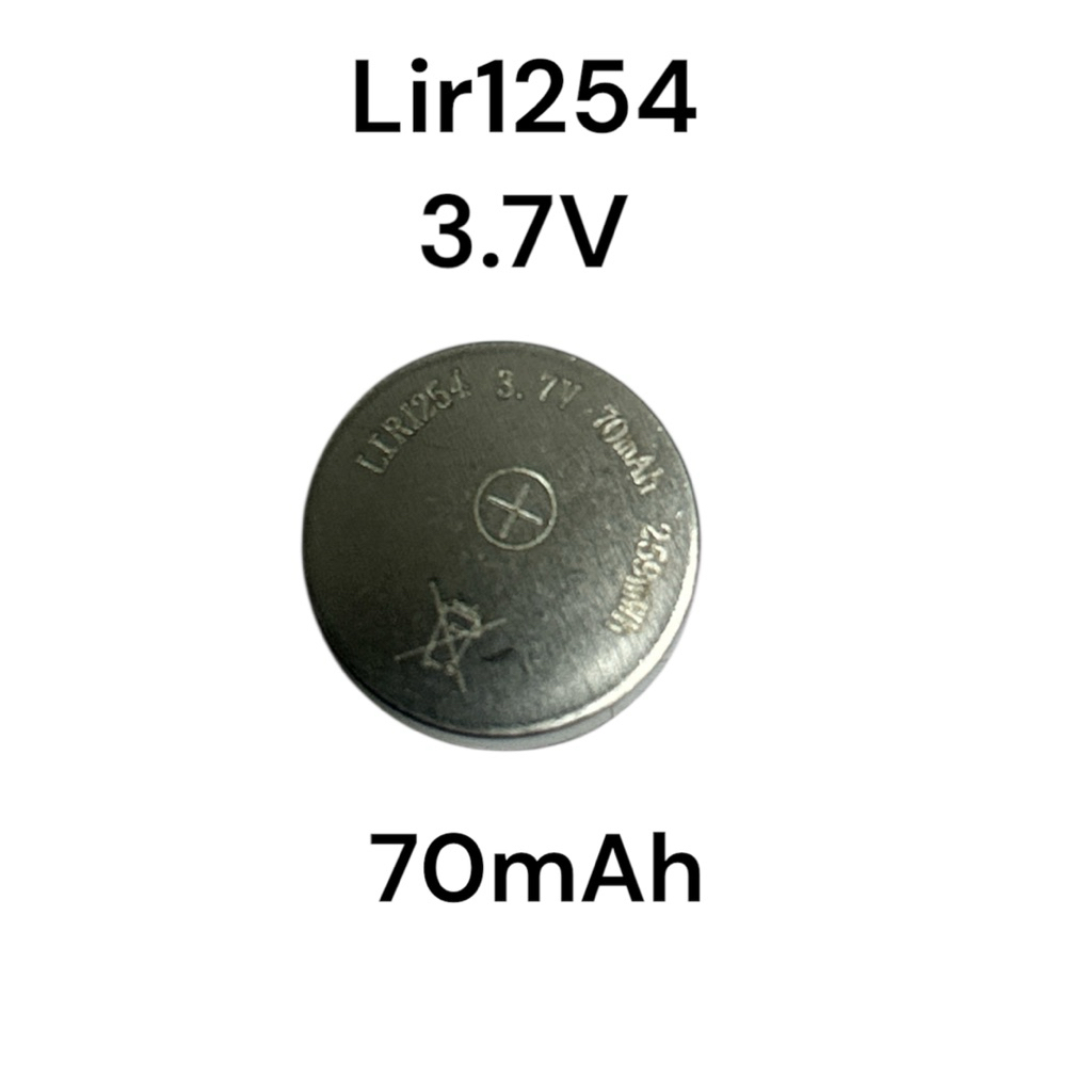 1254 LIR1254 Rechargeable Battery 3.7V 70mAh Lithiumion Button Battery สำหรับหูฟัง