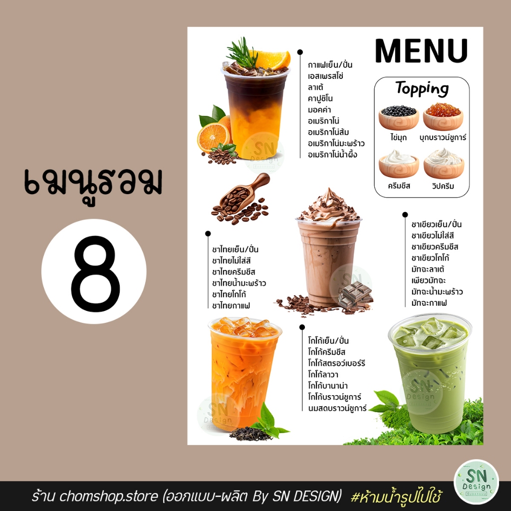 ป้ายเคลือบ เมนูรวม ตะกร้า 1ป้ายฟิวเจอร์บอร์ด พาสวูด กระดาษหนา สีสวย คมชัดกันน้ำ ราคา ถูกที่สุด ดีลบีเคเค แกลเลอรีภาพที่ 8