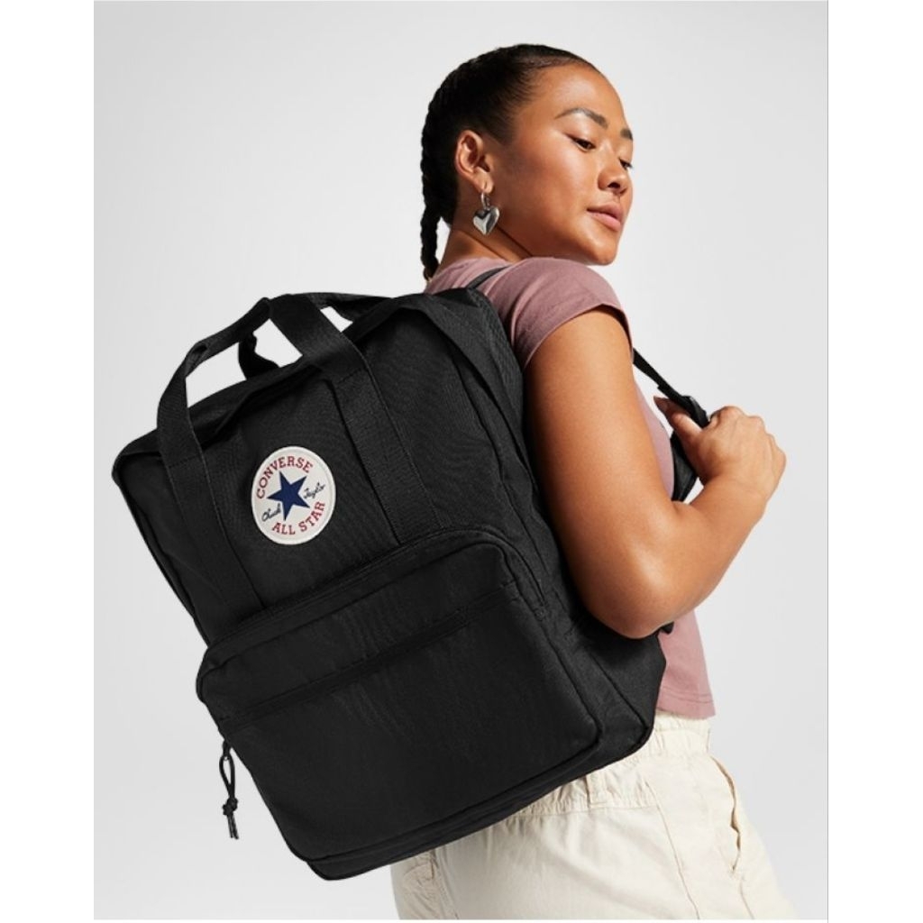 #Backpack #กระเป๋า #Converse square backpack - Black