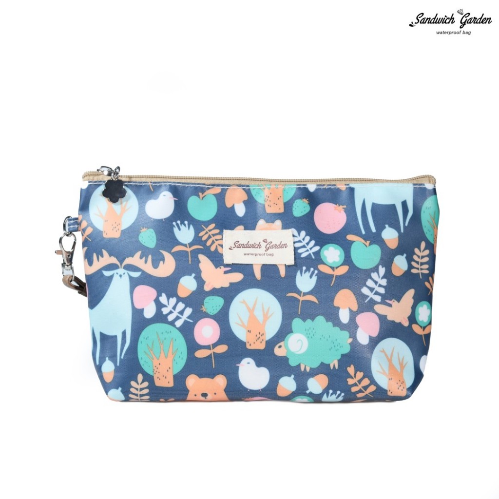 [ใหม่! ผ้าเคลือบกันน้ำแบบด้าน นิ่มแต่เป็นทรง] กระเป๋าใส่เครื่องสำอางค์ แบรนด์ Sandwich Garden
