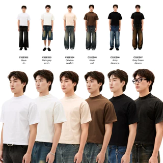 (ทรงบ็อกซี่) Boxy T-shirt Cotton100% 225gsm