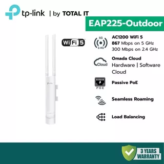 (พร้อมส่ง) TP-Link EAP225-Outdoor Omada WiFi AP กันน้ำ AC1200 สัญญาณไกล PoE กลางแจ้ง โรงแรม คาเฟ่