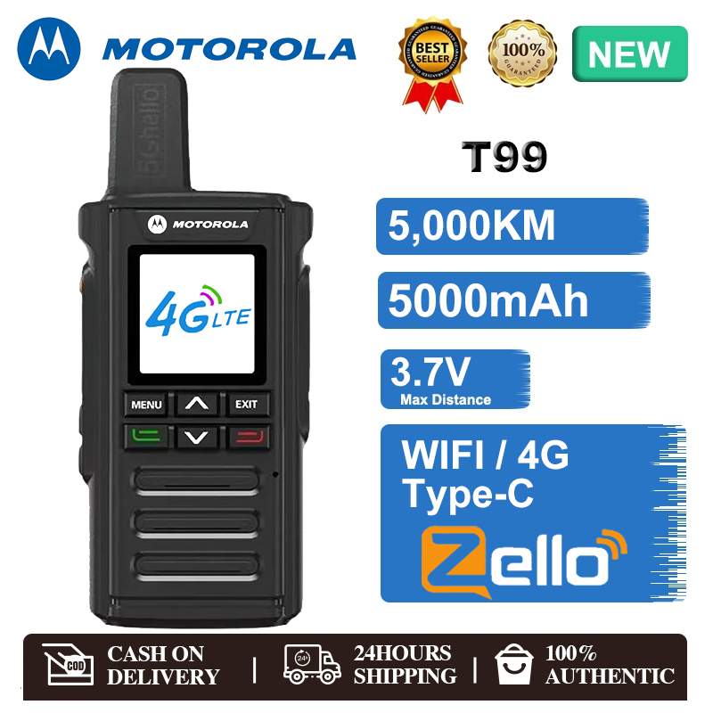 Zello Walkies Talkie วิทยุ Motorola T99 ใช้งานง่ายสามารถลงชื่อเข้าใช้บัญชี Zello รองรับซิมการ์ดและ W