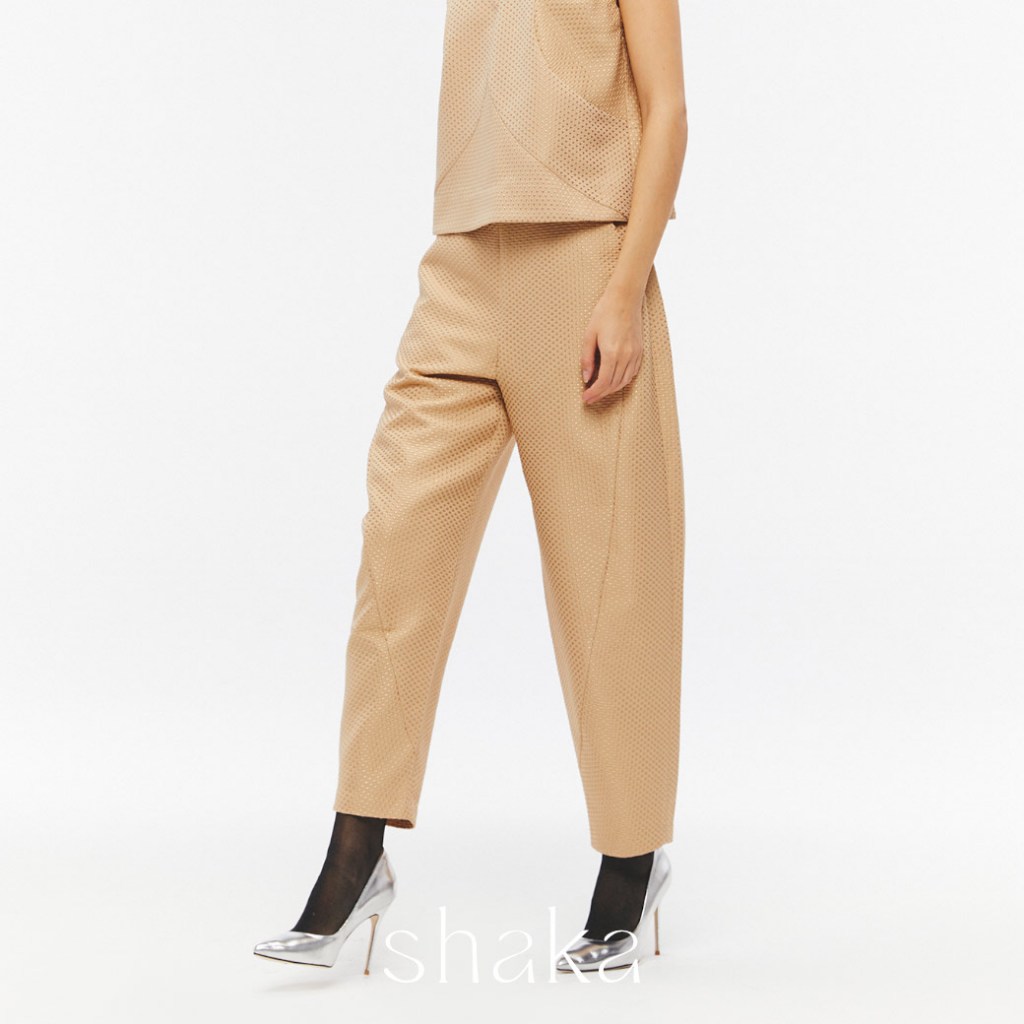 Shaka SS25 Orbit Tapered Pants กางเกงผ้าทอแจ็คการ์ด ทรงคลาสสิค (ฺBROWN) PN-8250514 — صورة 6
