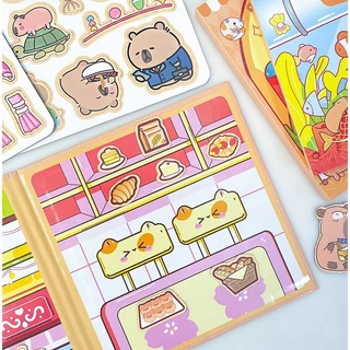 หนังสือแม่เหล็ก magnetic quiet book Capybara DIY หนังสือสติกเกอร์แม่เหล็ก ของเล่นเพื่อการศึกษา