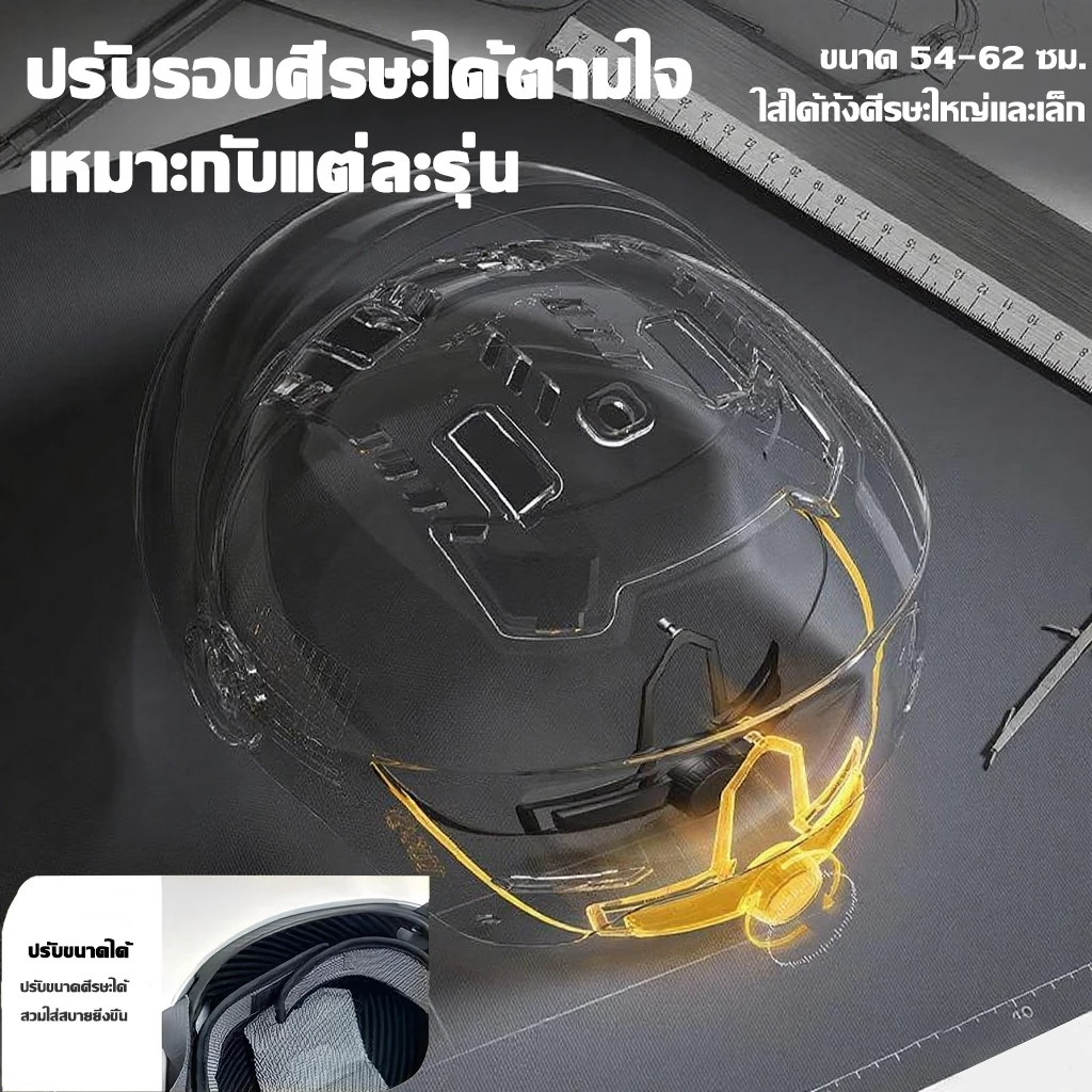 หมวกกันน็อค YOUBO กระจกคู่ HD thumbnail 4