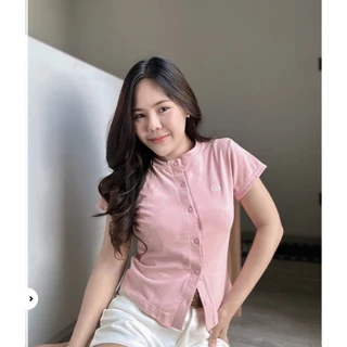 Baby Heart เสื้อยืดงานปักกระดุมหน้ามีไซต์🍒พร้อมส่ง