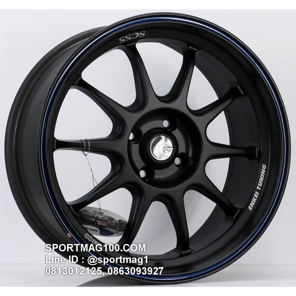 ล้อแม็กซ์ Enkei SC55 ขอบ17นิ้ว 4รู100 สีดำเส้นน้ำเงิน กว้าง8นิ้ว Offset35 [22268]