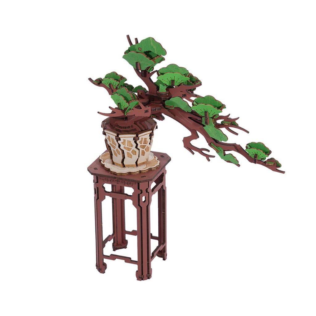 Rolife 3D Wooden Puzzle - TG510 Evergreen Pine Bonsai ตัวต่อต้นซากุระบอนไซ | ของแต่งบ้าน ของเล่นศิลปะ DIY