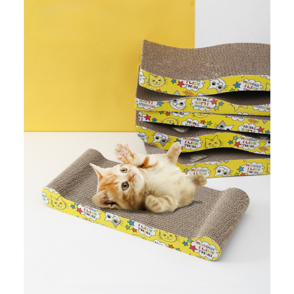 AL-190 ที่ลับเล็บแมว โซฟาลับเล็บ กระดาษลูกฟูก แบบ2ด้าน ที่ฝนเล็บแมว ของเล่นแมว แถมฟรี!! แคทนิป 1ซอง