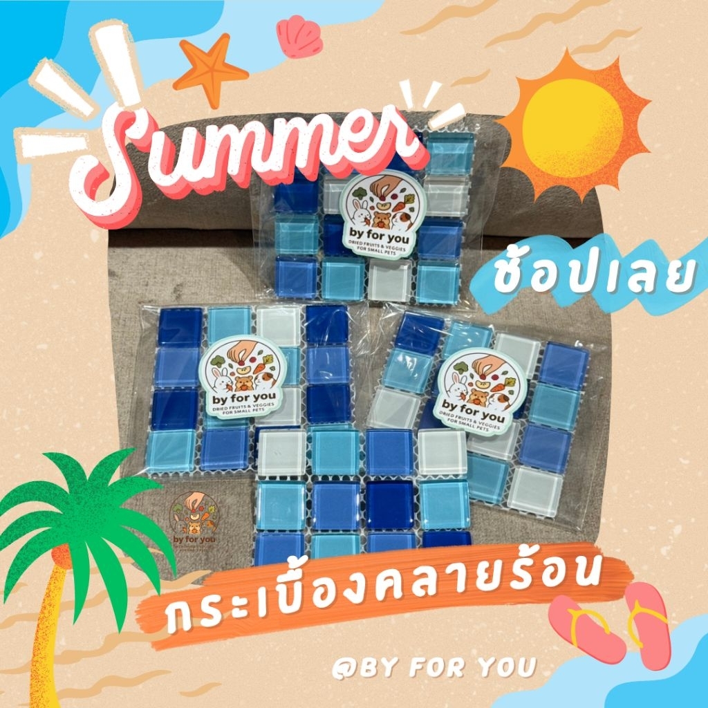 แผ่นรองนอนเย็น/กระเบื้องเย็น สำหรับสัตว์ฟันแทะ[🩵สีบูลสกาย🩵] (แฮมสเตอร์ กระต่าย ชินชิล่า) ลดฮีทสโตรก