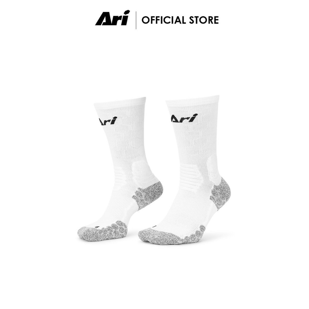 ARI ELITE FOOTBALL CREW SOCKS - WHITE (AHW1279-02) ถุงเท้าครึ่งแข้ง อาริ ELITE FOOTBALL สีขาว