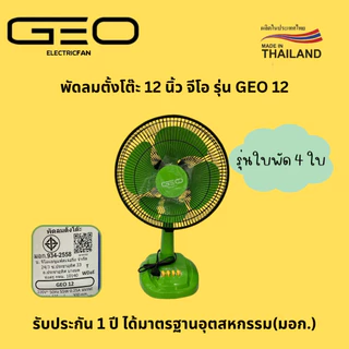 พัดลม 12 นิ้ว ตั้งโต๊ะ GEO จีโอ ลมแรง