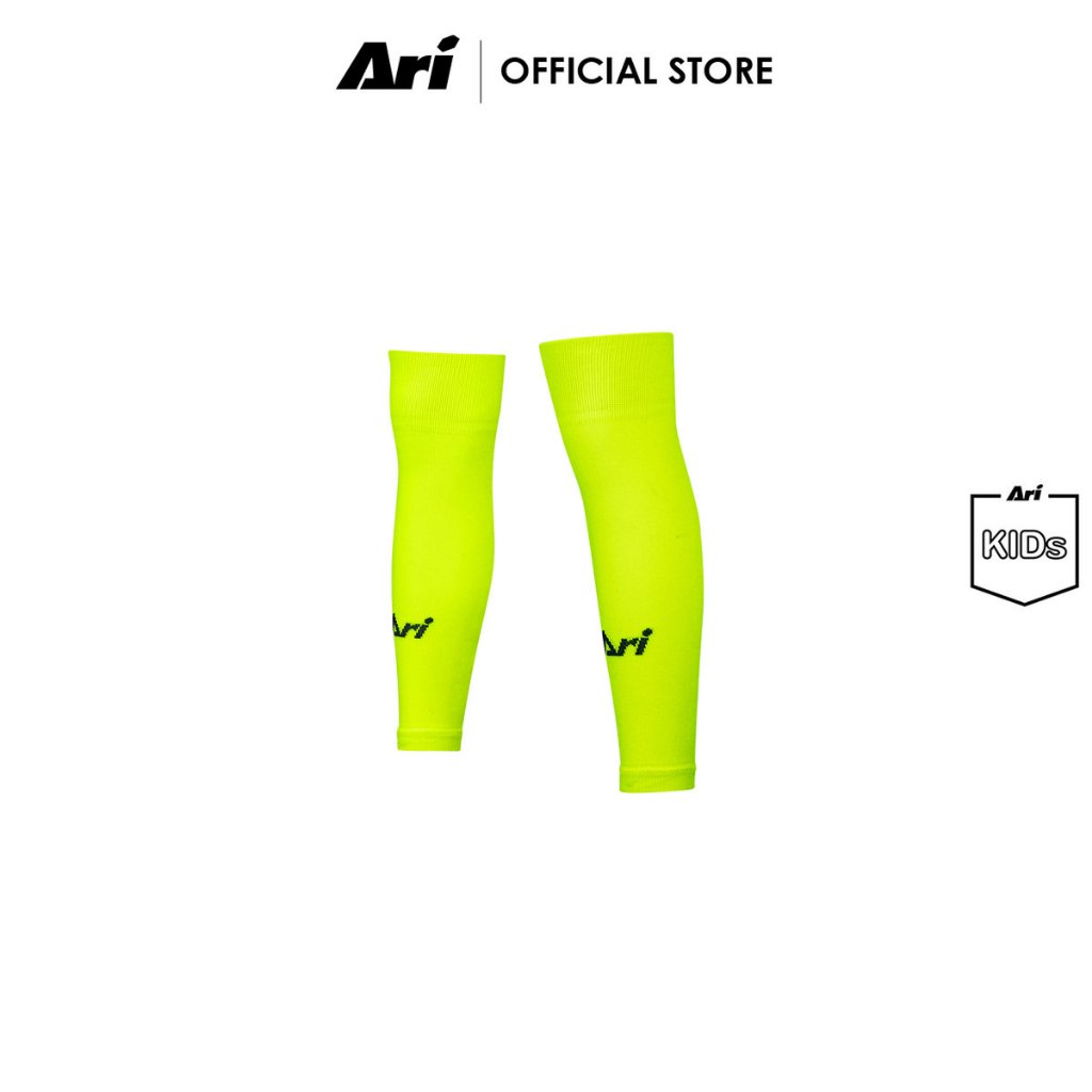 ARI FOOTBALL JUNIOR SLEEVE SOCKS - VOLT (AHW1407-08) ถุงเท้าฟุตบอลตัดข้อสำเร็จรูป เด็ก อาริ สีเขียว