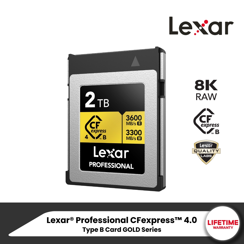 Lexar® CFexpress™ 4.0 Type B Card 2TB (ซีเอฟเอ็กเพรสการ์ด) RW3600/3300MB/s VPG400 RAW 8K (LCXEXP4002
