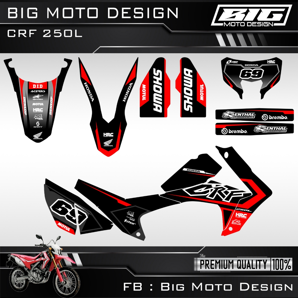 สติ๊กเกอร์ CRF250l เคลือบเงานอย่างดี เต็มคัน