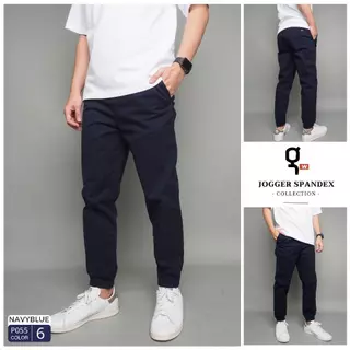 ⚡GW⚡P055 กางเกงขาจั้มพ์ Jogger Pants ผู้ชาย ผ้ายืดคอตต้อนSpandex เอวยืด มีเชือกผูก ยาว 36-38 นิ้ว ไซส์ 30-40 Goodwin Bra